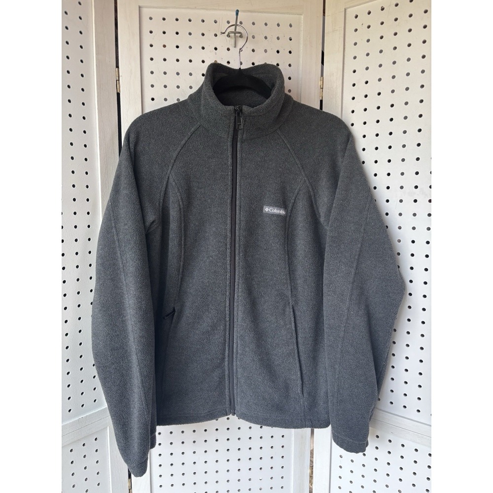 Columbia Sportswear Women's M Dark Gray Zip Fleece Jacket Lightweight Coat